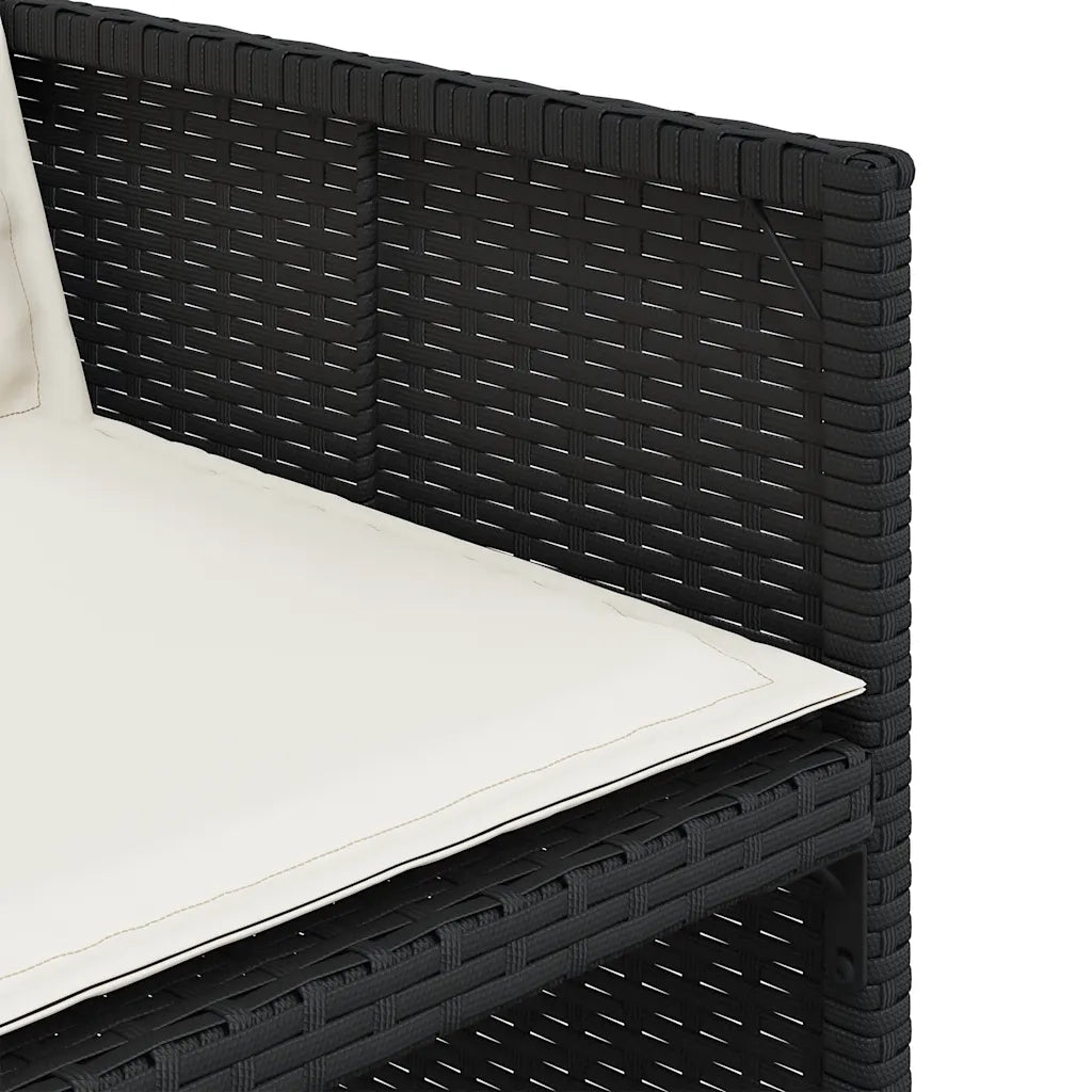 Set da Pranzo da Giardino 17 pz con Cuscini Nero in Polyrattan 3277829