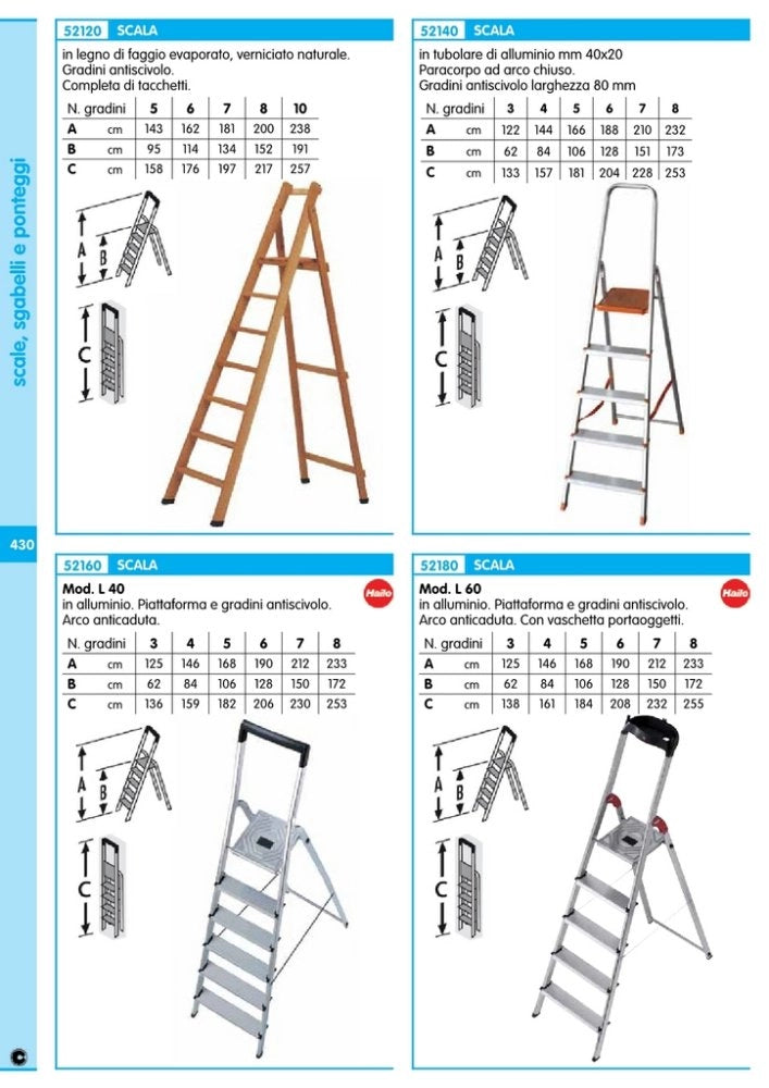 1pz hailo scala alluminio art.l60 4 gradini cod:ferx.40359