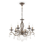 Lampadario Classico Grace Metallo Ottone 6 Luci