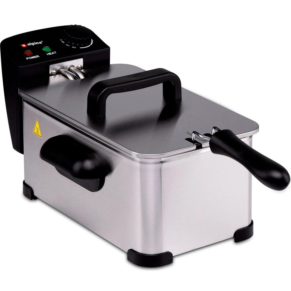 Friggitrice da Cucina 3 Litri Potenza 2000 Watt Temperatura Regolabile e Spia Controllo