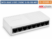HIKVISION DS-3E0508D-O SWITCH DI RETE GIGABIT 8 PORTE RJ45 10/100/1000 MBPS PLUG & PLAY DA TAVOLO E PARETE