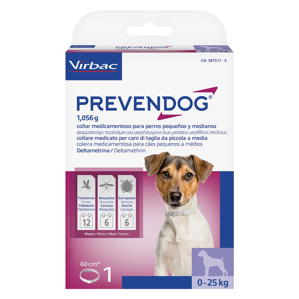 Collare Antiparassitario per Cani da 0 a (scatola ) 2 Pezzi 25 kg 60 cm