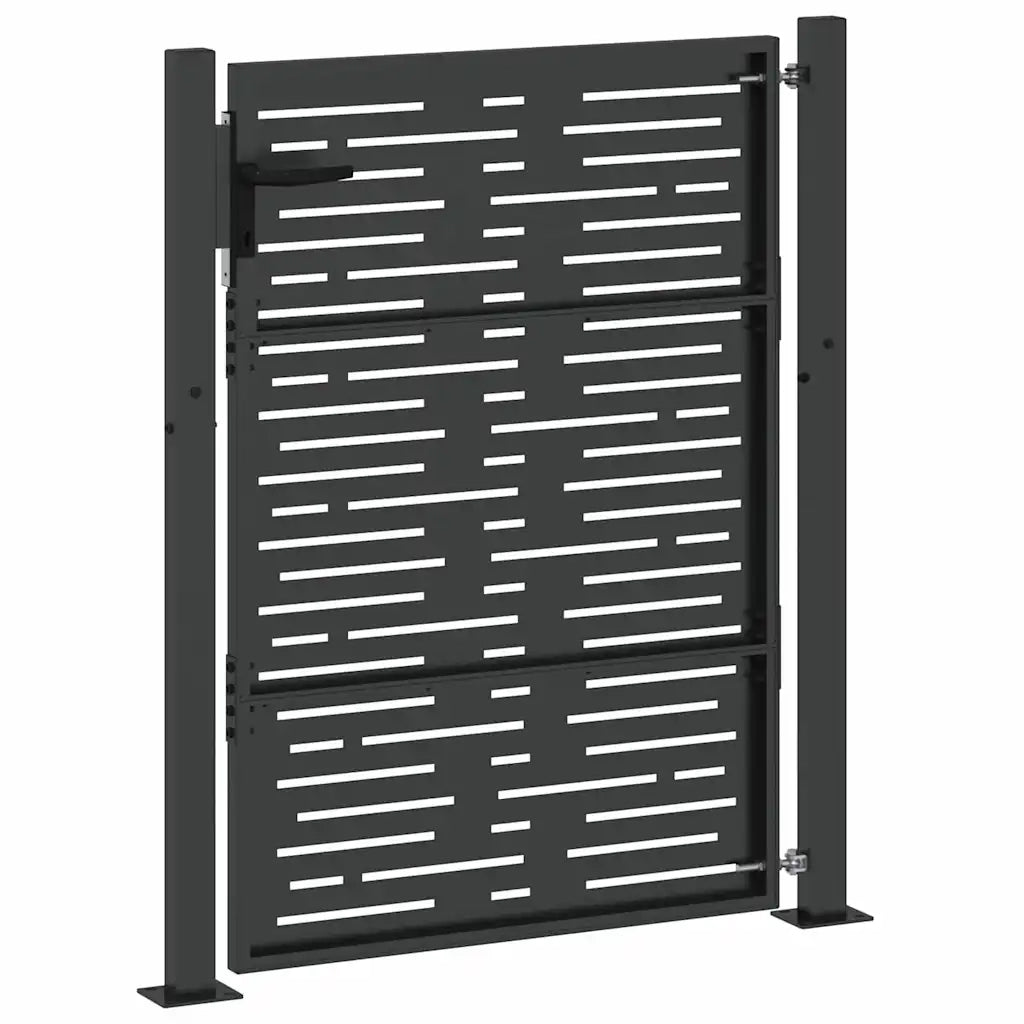 Cancello da giardino con blocco Nero 110 x 130 cm 42015900