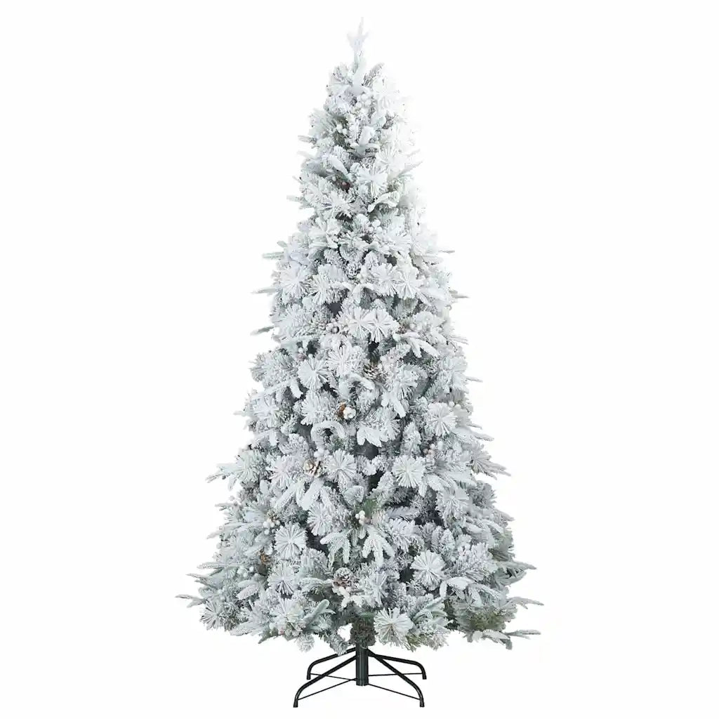 Albero di Natale Artificiale con Rami Pieghevoli Bianco 210 cm