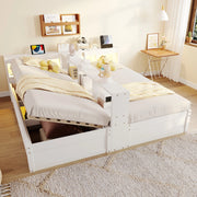 Letto multifunzione 90/180x200 cm con LED, prese e contenitore