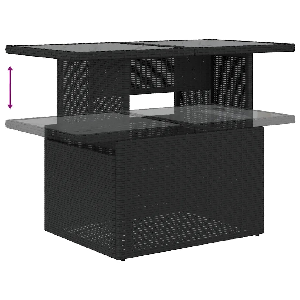 Set Divani da Giardino 5 pz con Cuscini in Polyrattan Nero 3266345
