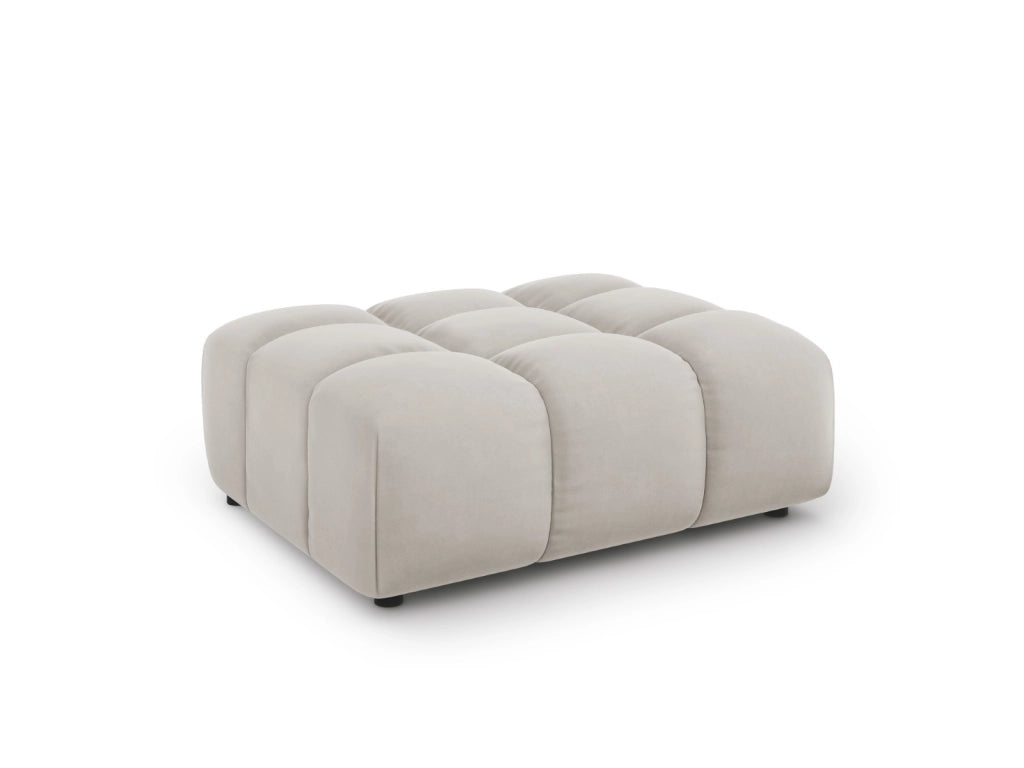Cosmopolitan Design - Pouf "Sky" in velluto beige chiaro 