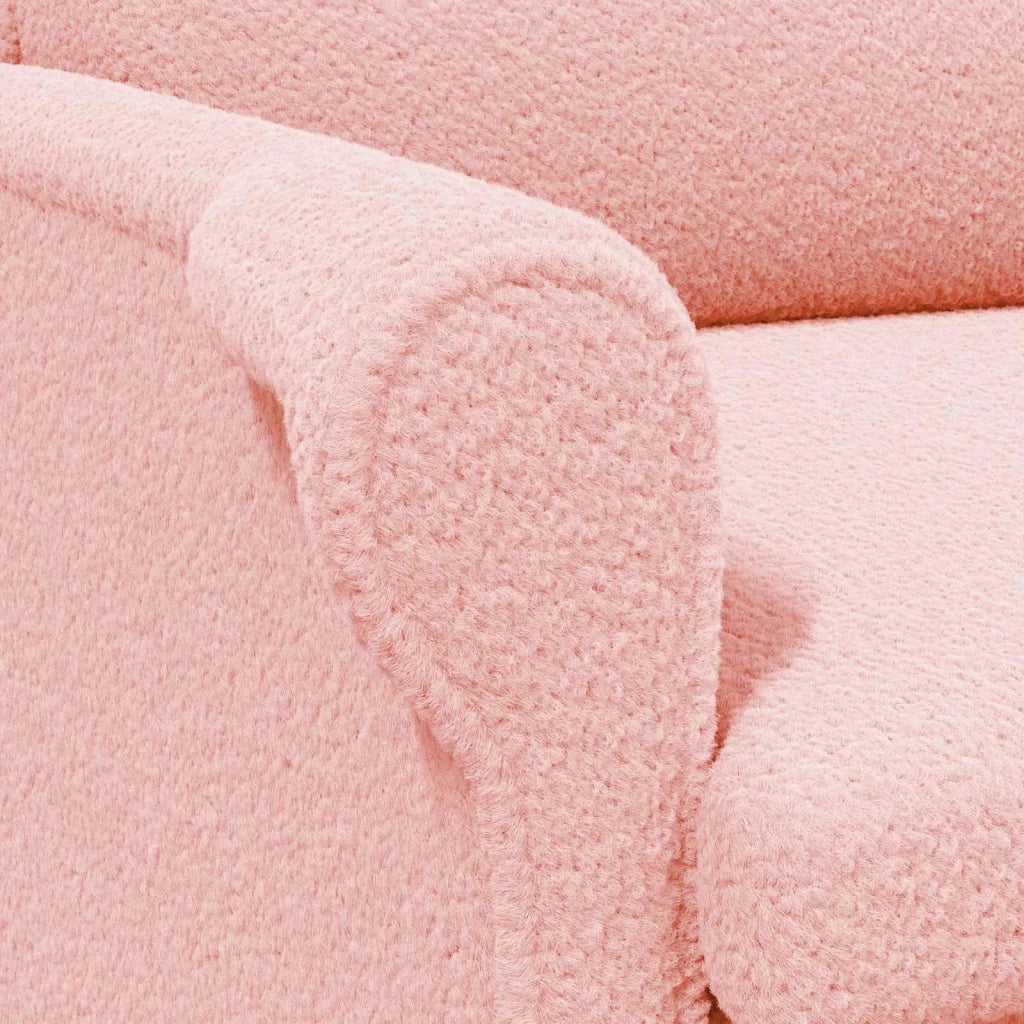 poltrona Rosa 76 x 94 x 102 cm Tessuto Sherpa morbido