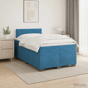 Letto box spring con materasso Blu 120 x 190 cm Velluto 3450684