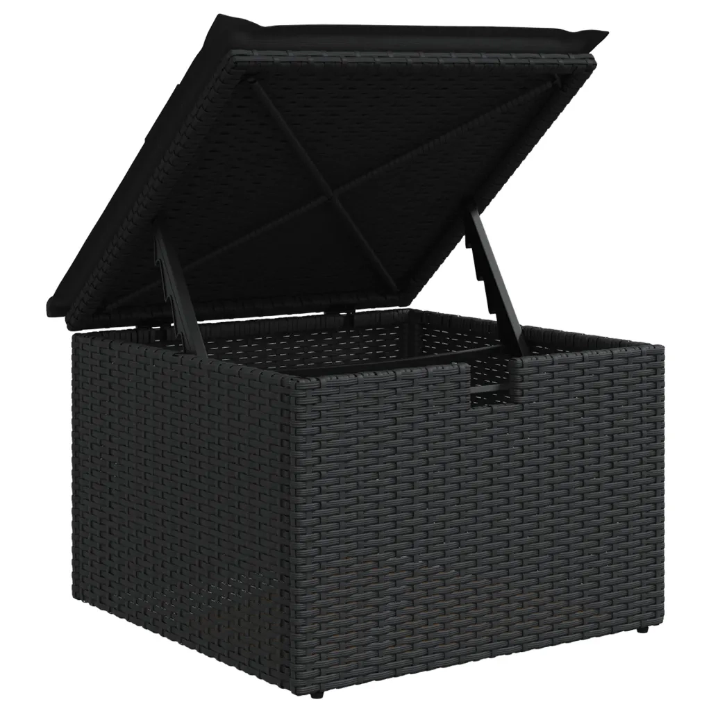 Set Divani da Giardino con Cuscini 8 pz Nero in Polyrattan 3275315