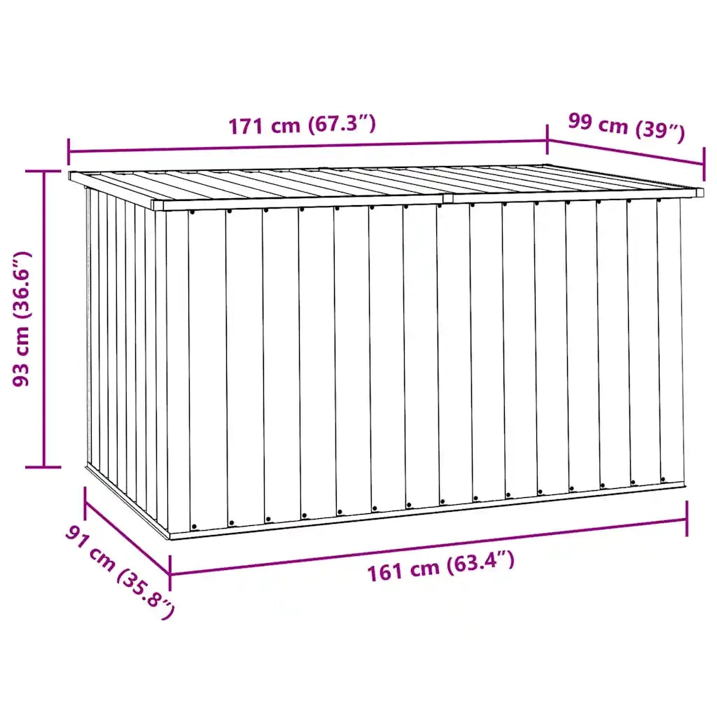 Baule da Giardino Grigio 171x99x93 cm 46270