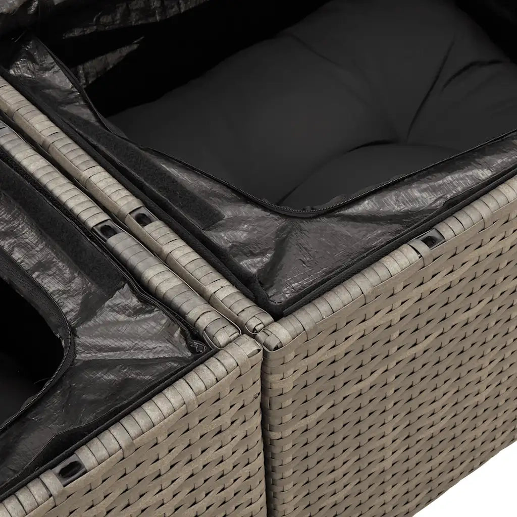 Set Divano da Giardino 6 pz con Cuscini Grigio in Polyrattan 3328110