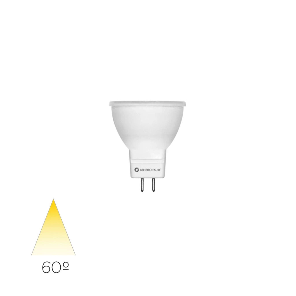Lampadina LED Dicroica Tutto MR11 4W 2700K 240lm 60º 12V Bianco - Beneito & Faure, Soluzione Illuminotecnica ad Alta Efficienza