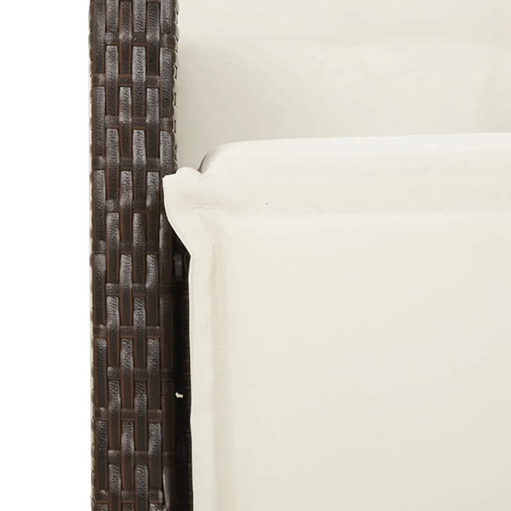 Set da Pranzo da Giardino 5pz con Cuscini in Polyrattan Marrone 3212984