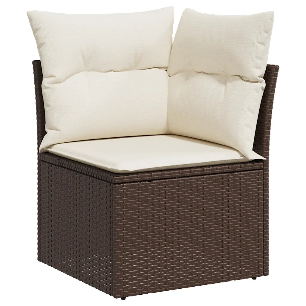 Set Divano da Giardino 6 pz con Cuscini Marrone in Polyrattan 3220582