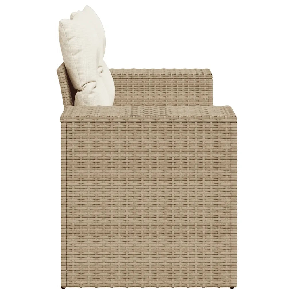 Divano da Giardino con Cuscini a 2 Posti-Sofa da giardino Beige in Polyrattan 261131