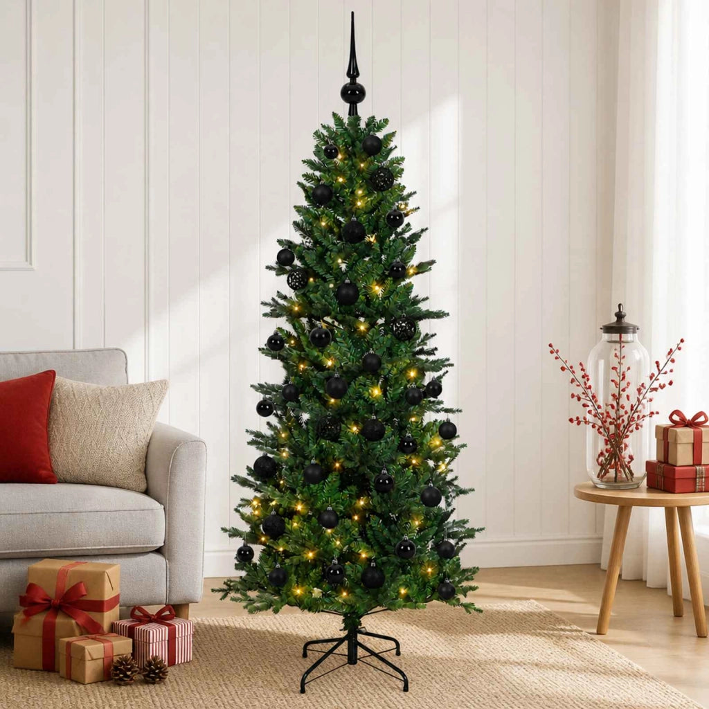 Albero di Natale artificiale con palline 150 cm 150 LED 3465564