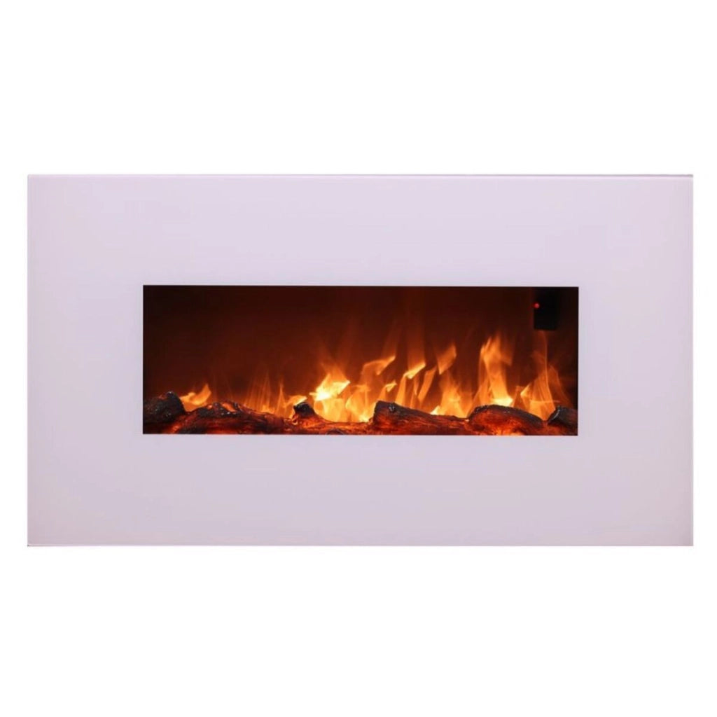 Camino Elettrico da Parete 98x55x14 cm Effetto Fiamma 1500W Sined Monte Bianco