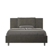 Letto matrimoniale francese contenitore imbottito 140x200 microfibra grigio Antea