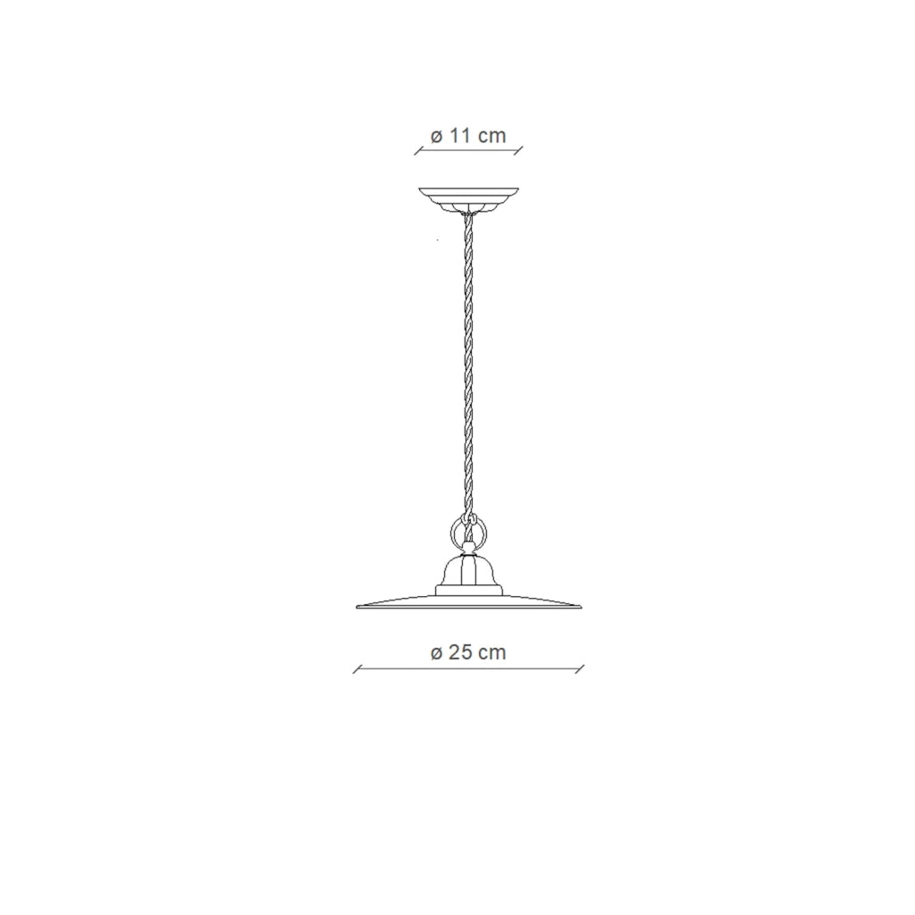 Lampadario Industrial Potenza Ferro E Ceramica Nero Diam. 25Cm 1 Luce E27
