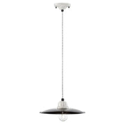 Lampadario Vintage B&W Metallo Smaltato Nero E Bianco 1 Luce E27 25Cm