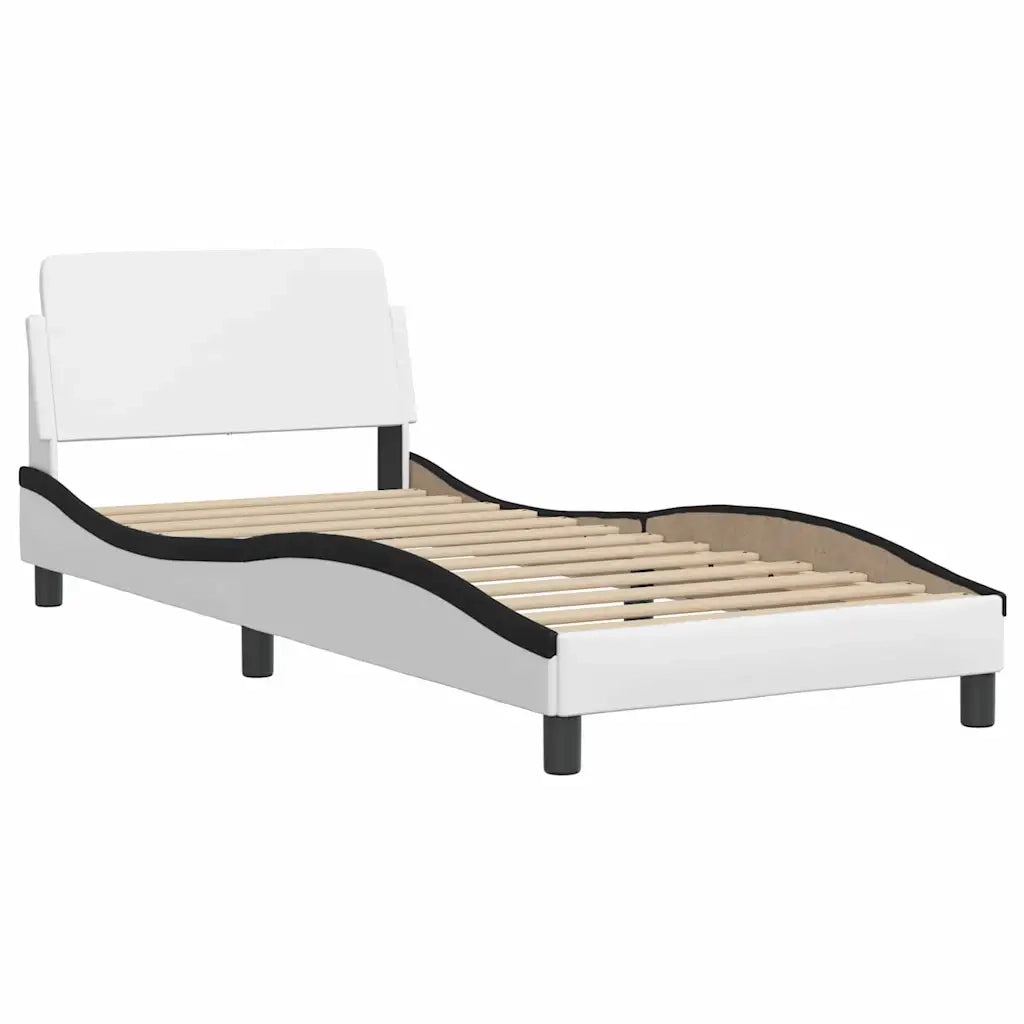 Giroletto senza Materasso Hvar Nero e Bianco 90x190 cm in Similpelle