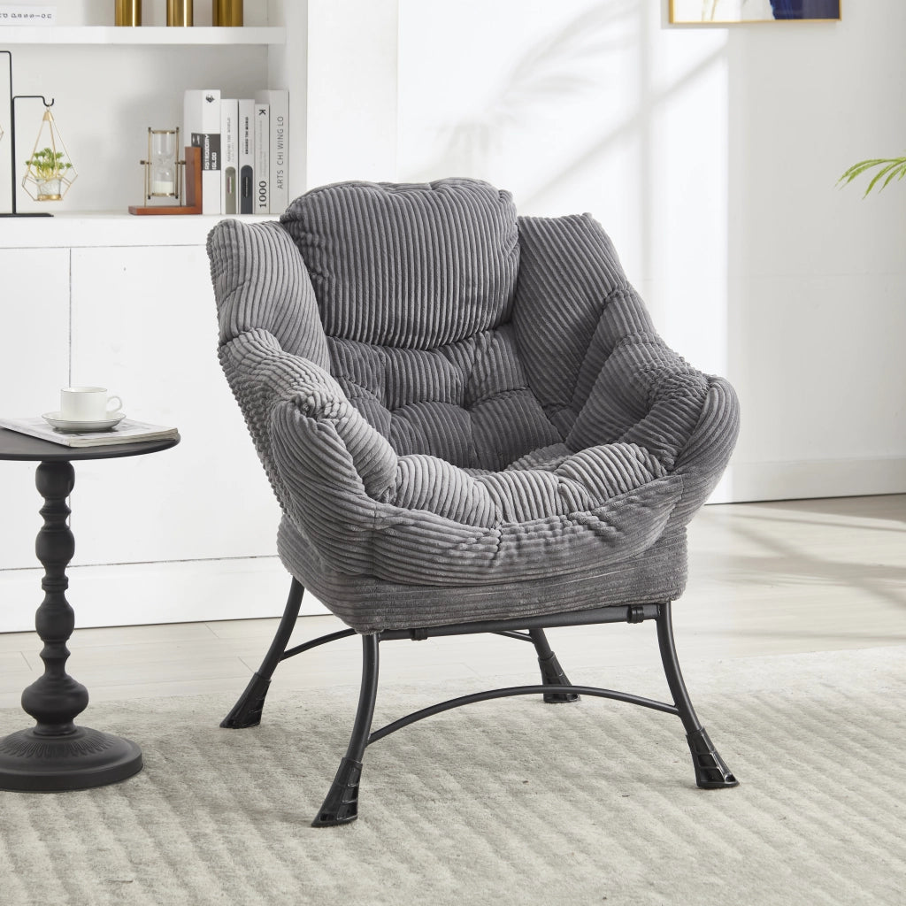 Poltrona Relax con Poggiapiedi e Braccioli ¨C Xylo ¨C Grigio, Tessuto Imbottito