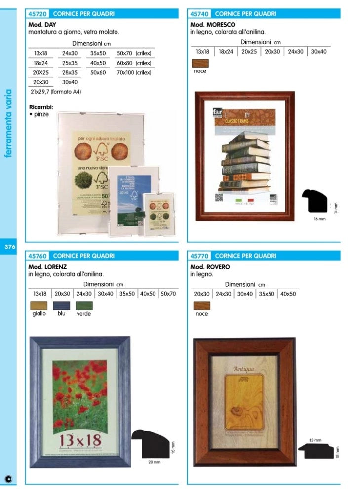 12pz cornice x quadri "day" cm.30x40 a giorno cod:ferx.7434