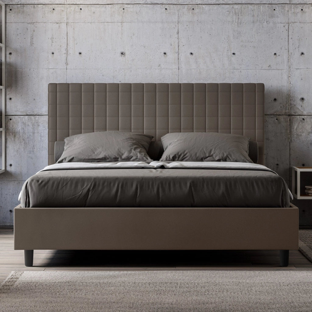 Letto Matrimoniale Large 180x190 cm con Rete Sunny Cappuccino