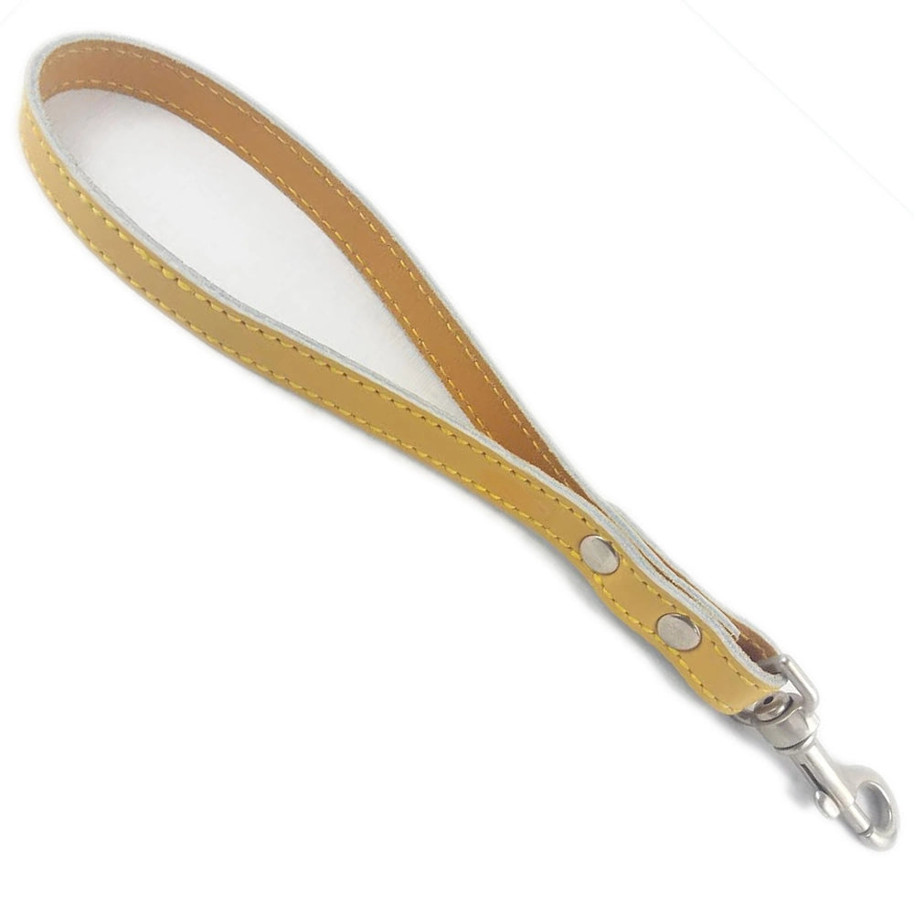 Guinzaglio corto con maniglia in cuoio e moschettone cm 35