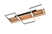 Plafoniera LED Trio Harper nero/legno 30W 4000lm 3000K