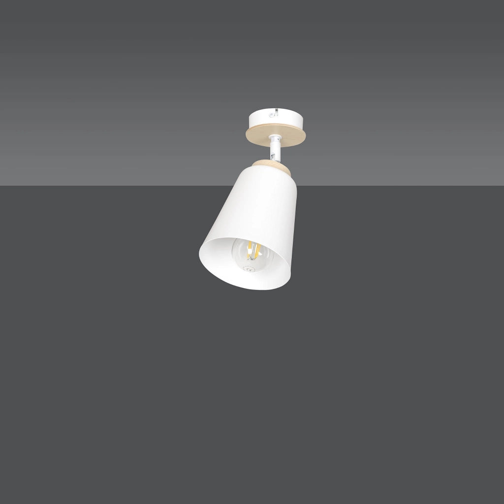 Emibig Atlas lampada soffitto bianca legno chiaro E27