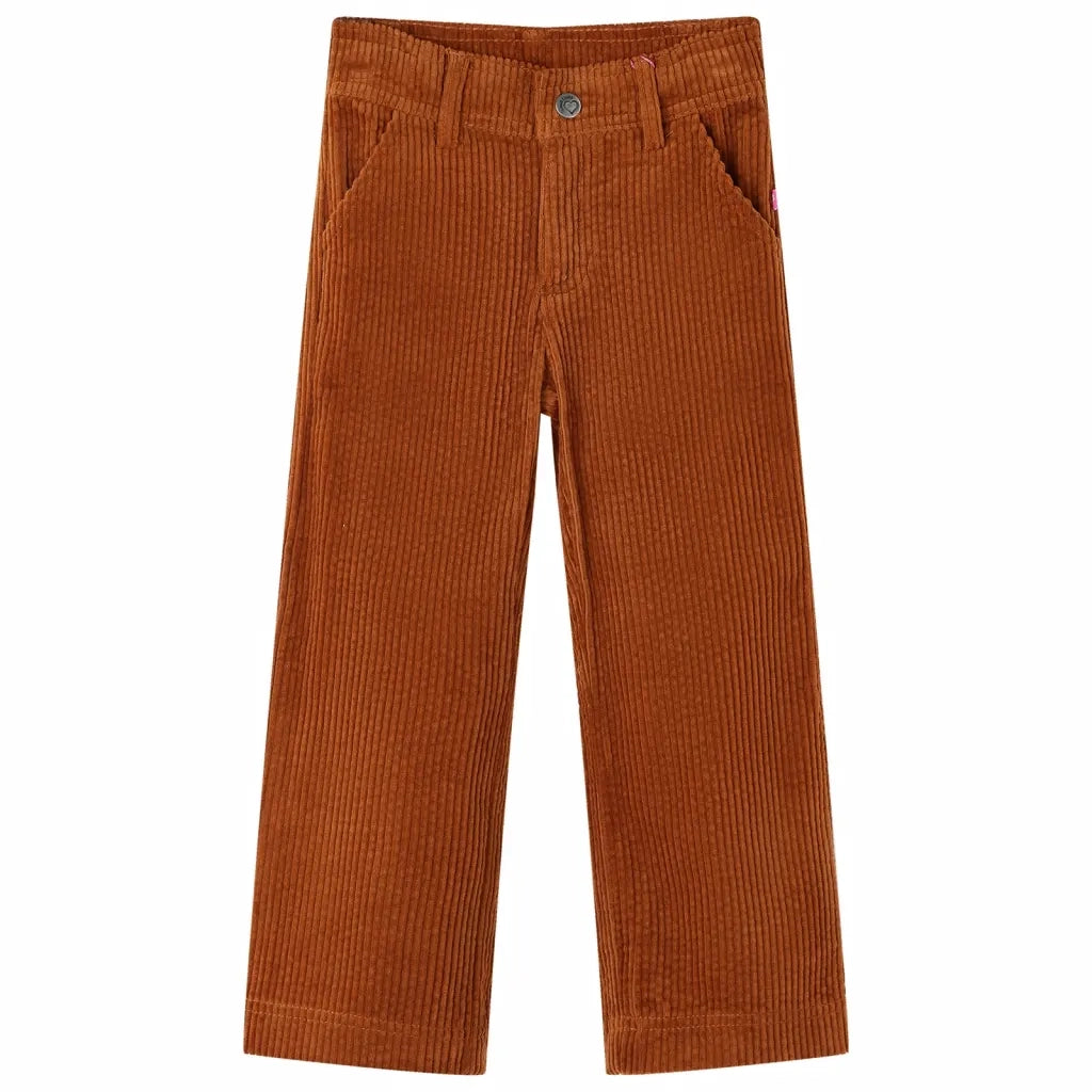 Pantaloni per Bambini in Velluto a Coste Cognac 104 13930