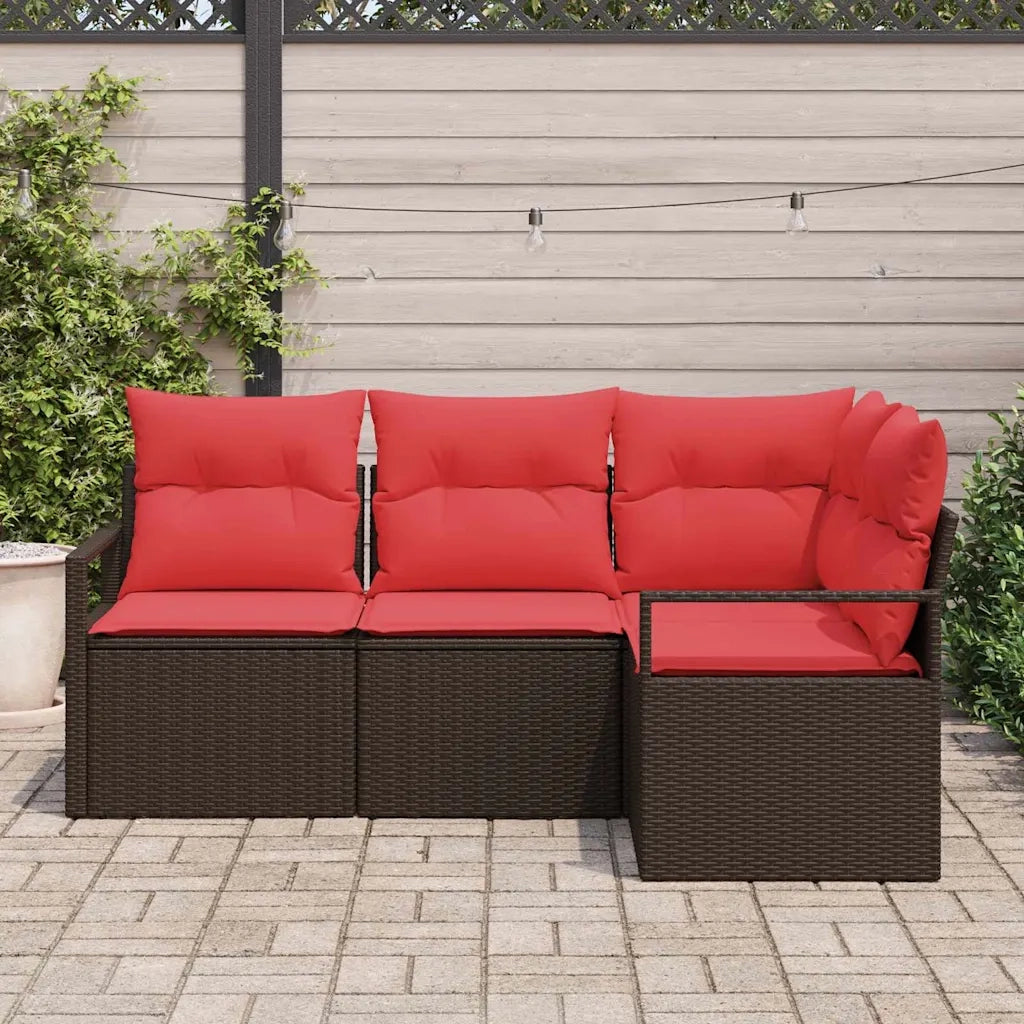 Set di divani 4 pcs Marrone polyrattan 3346364
