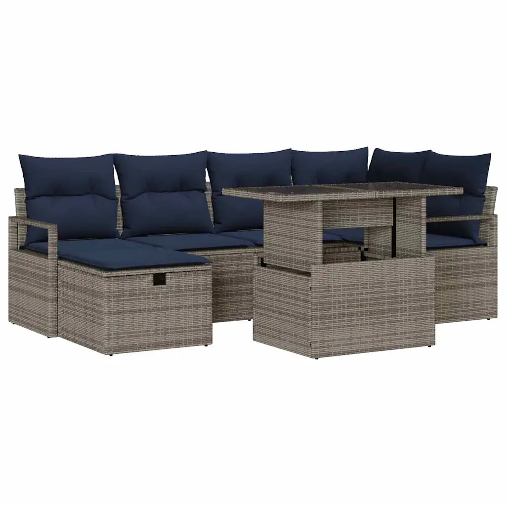 Set Divano da Giardino con cuscino 7 pcs polyrattan 3359802