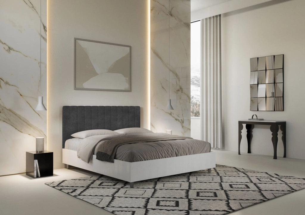 Letto Matrimoniale 160x200 cm Senza Rete Kaia Grigio