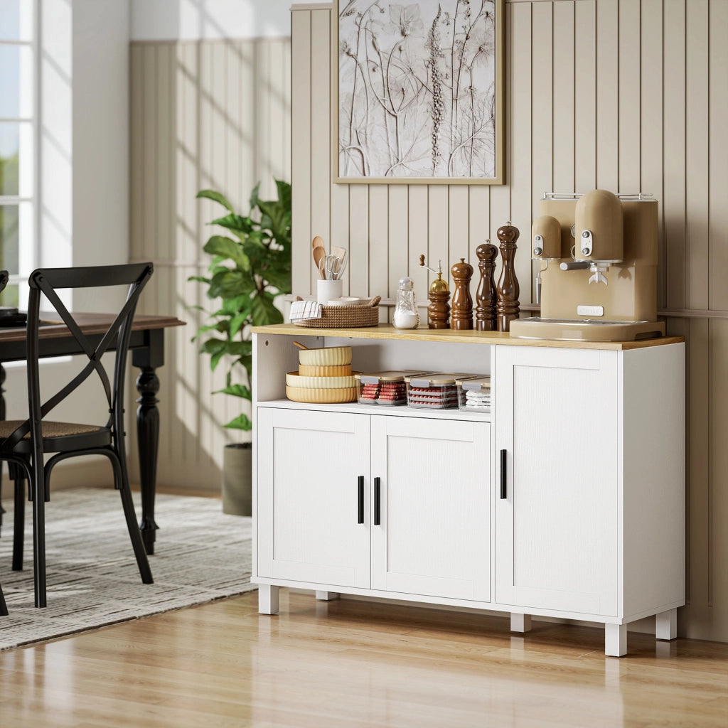 Credenza con ante e cassetti ¨C Minimal ¨C Bianco 110x33x75 cm