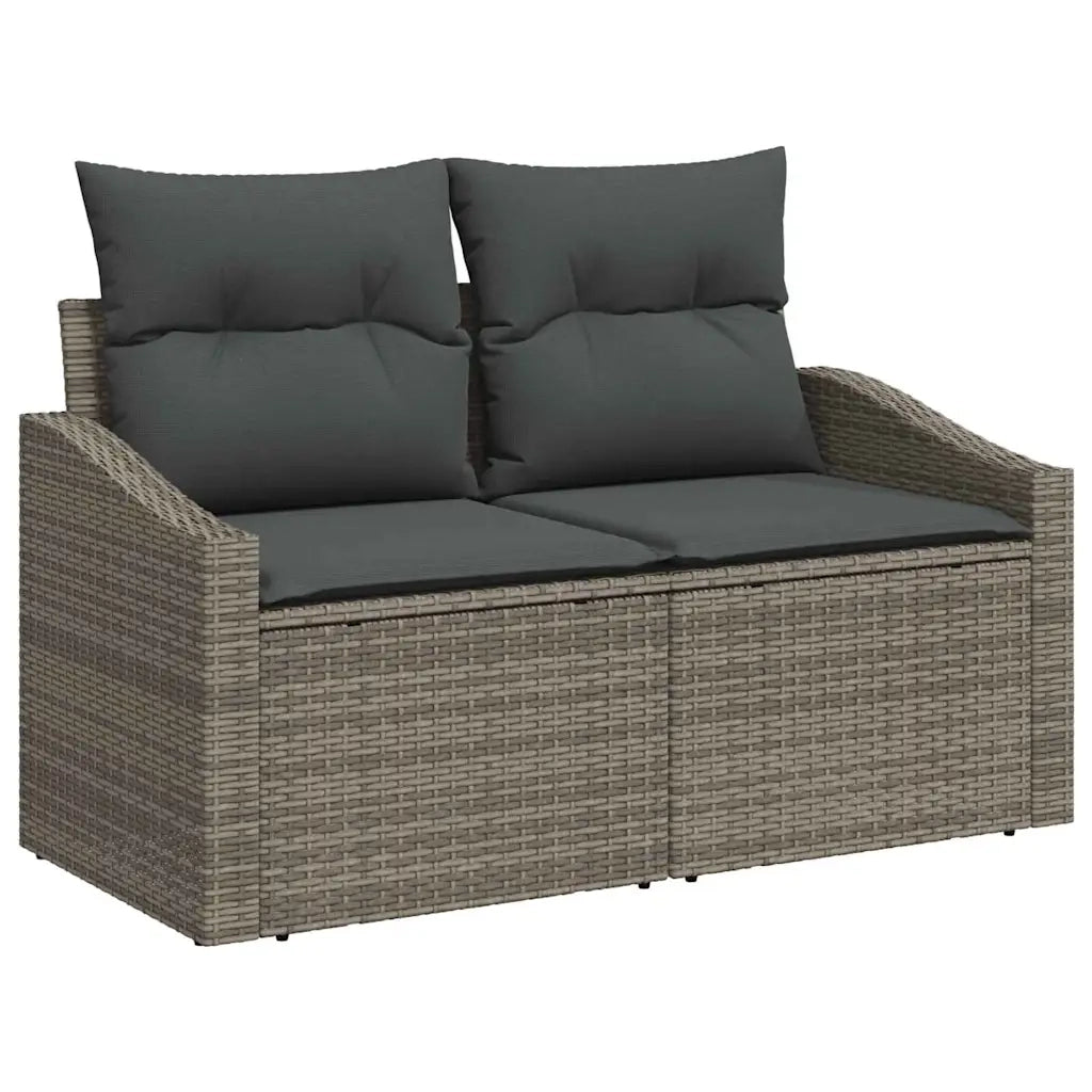 Set di divani con cuscino con archiviazione Grigio polyrattan 3359268