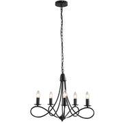 Lampada da Soffitto 200W E14 in Acciaio Intrecciato   Nero