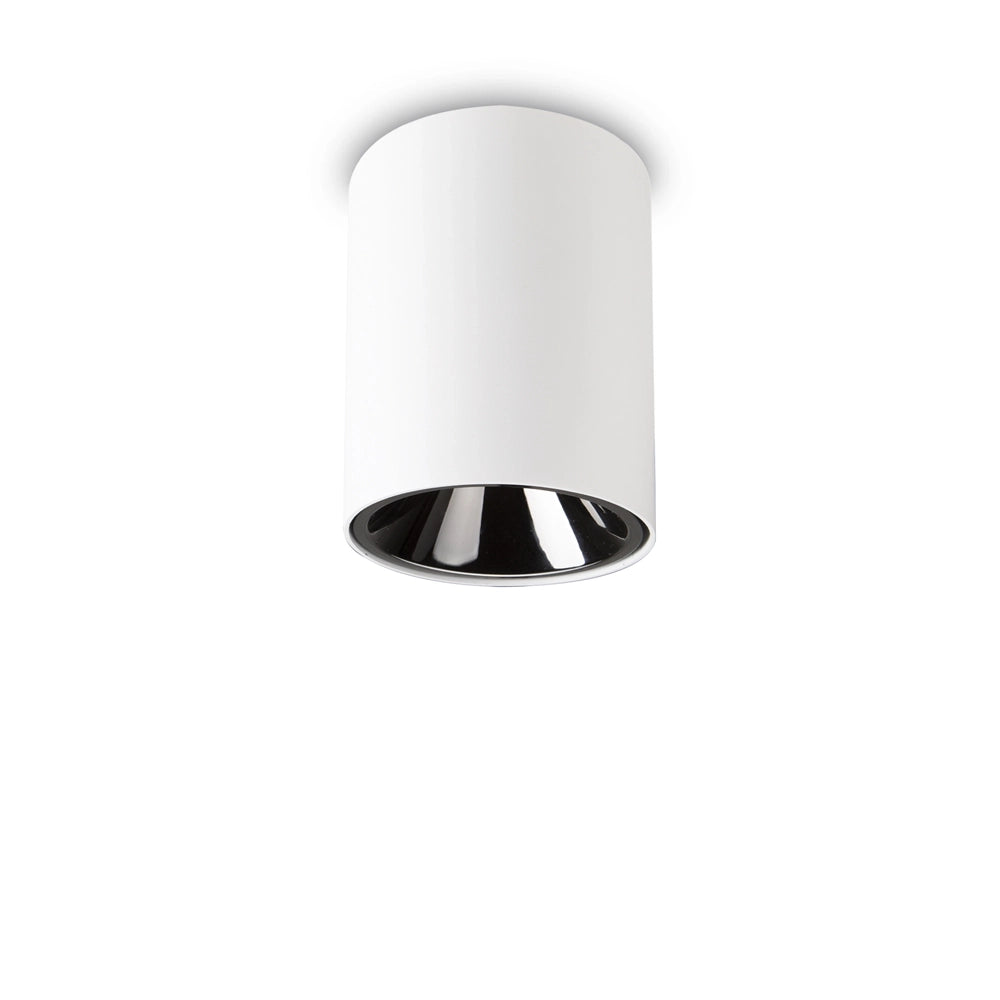Plafoniera Moderna Nitro Round Alluminio Bianco Led 10W 3000K Luce Calda