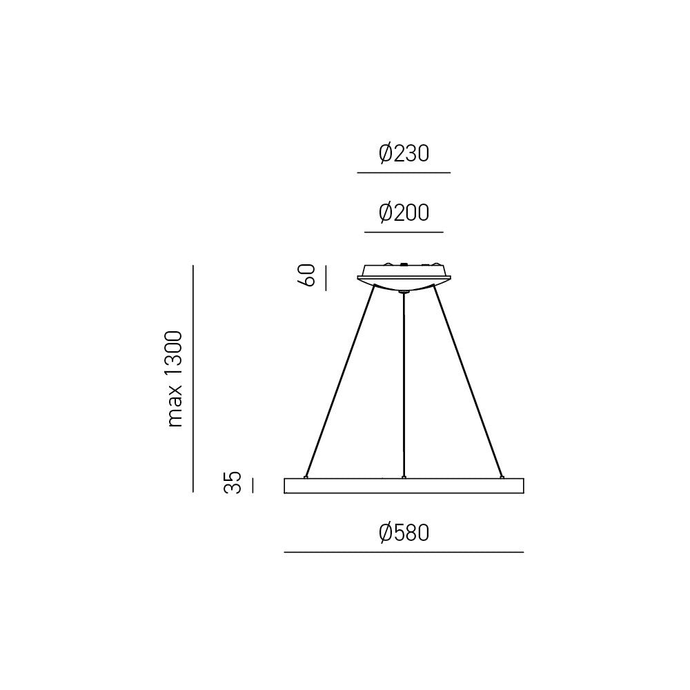 Lampada a sospensione KRIZIA S/M 3000K Bianco - LED 50W 2900lm dimmerabile taglio fase + push in alluminio satinato - Gea Luce