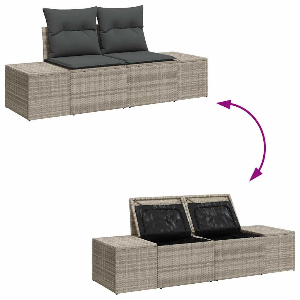Set Divano da Giardino 5 pcs Grigio chiaro polyrattan 3355691