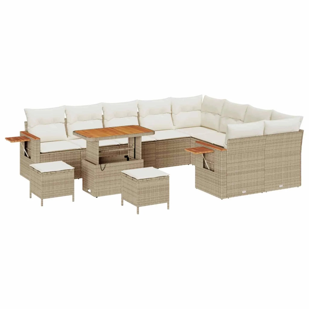 Set Divano da Giardino 12 pcs Beige polyrattan 3363086