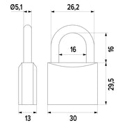 LUCCHETTO RETTANGOLARE mm 30- 10 pezzi  - ISEO