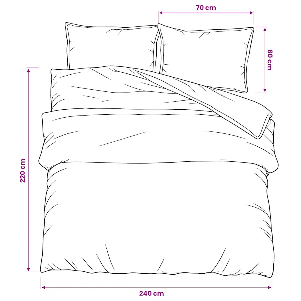 Set Copripiumino Grigio Scuro 240x220 cm in Cotone 136479