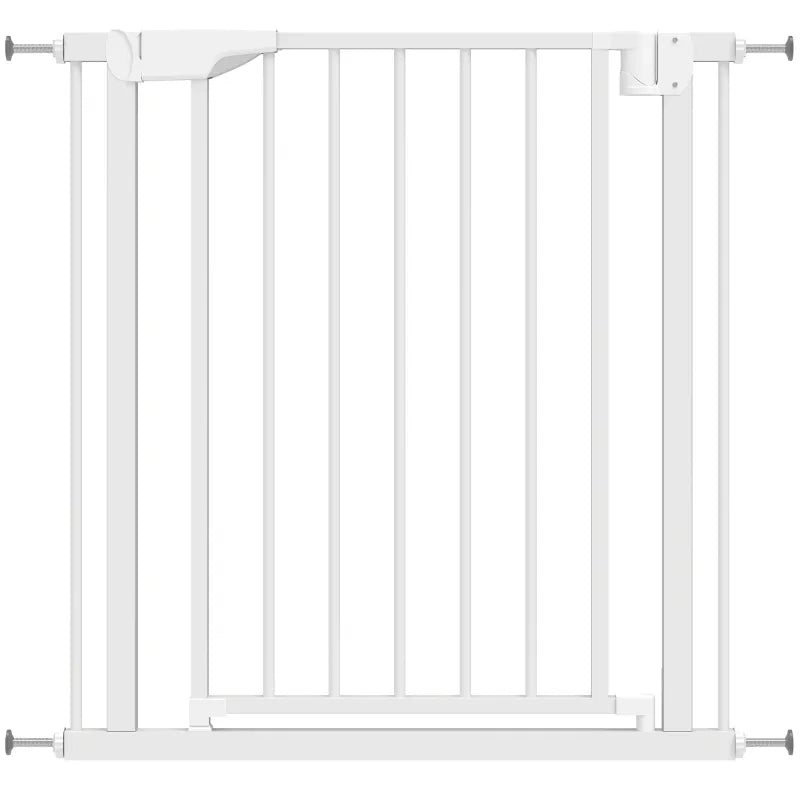 Cancello di sicurezza per bambini e scale, senza forare, con chiusura automatica, 76-82 x 76 cm, bianco