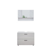 Vicco Set mobili bagno Bianco lucido 2 parti, mobile base 80 cm