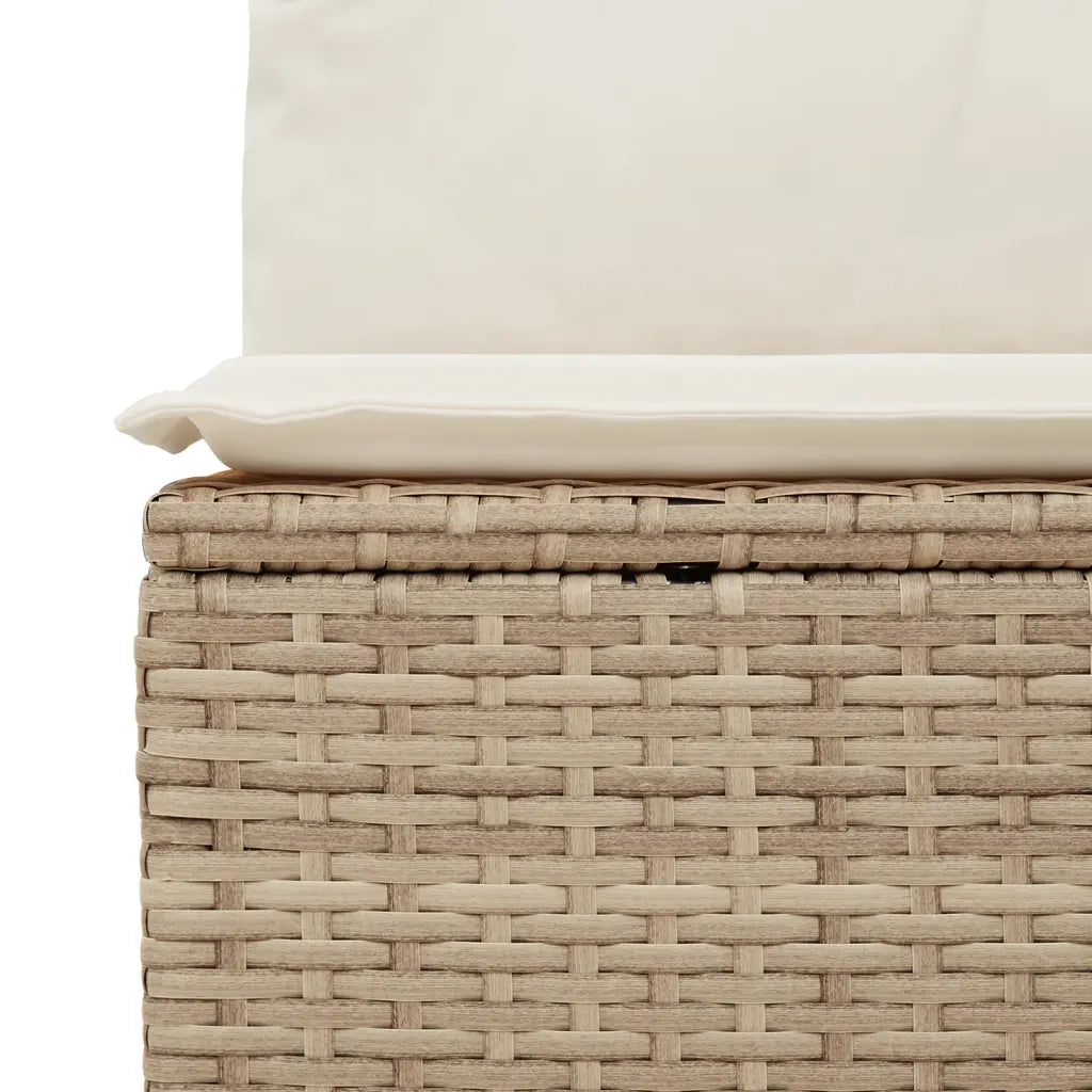 Set Divano da Giardino 4 pz con Cuscini Beige in Polyrattan 3222277