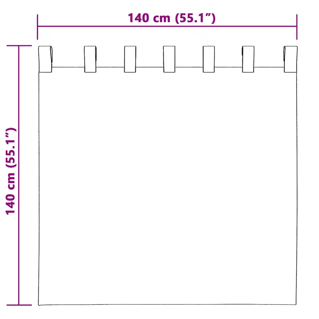 Tende in Velluto con tende 2 pcs Grigio 140 x 140 cm Velluto 4107723