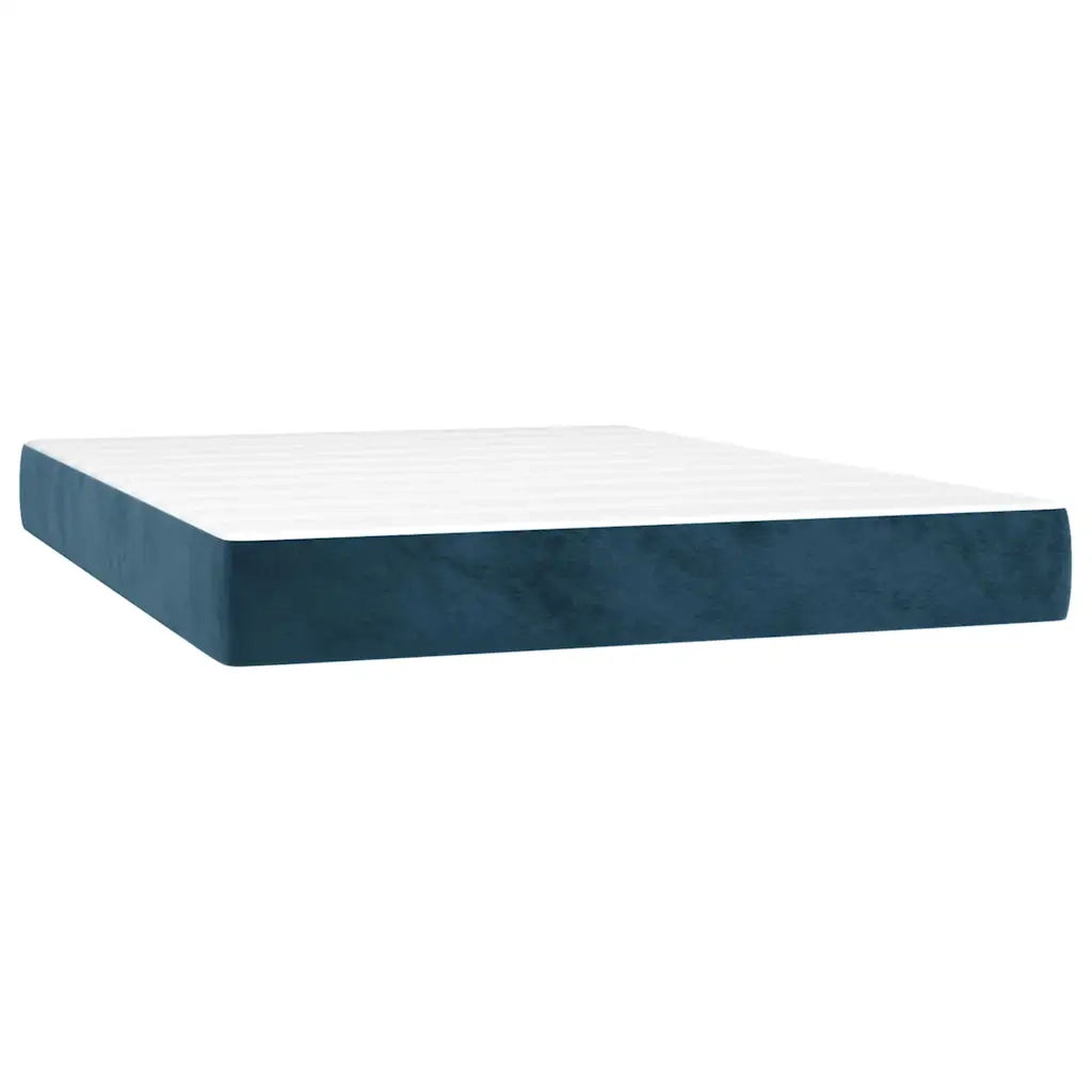 Letto a Molle con Materasso e LED Blu Scuro 140x190 cm 3134583